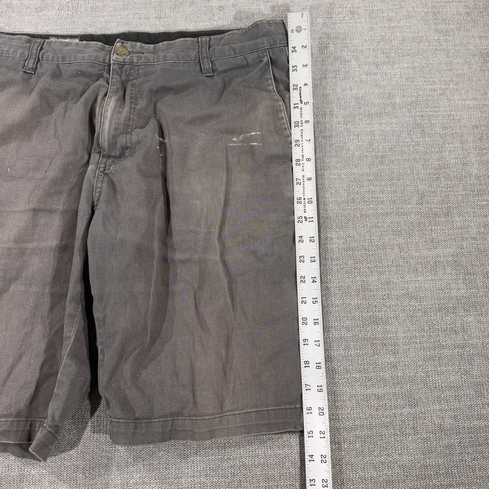 Volcom Chino Shorts Mens 34 Gray Fair Distressed Paint Splatter Skate Casual - Picture 4 of 8
